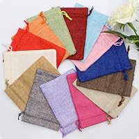 Alethron Jutebeutel Klein 24 Stück Säckchen Zum Befüllen 21 Farben Stoffbeutel mit Kordelzug Stoffsäckchen 9x7cm Kleine Säckchen Baumwollsäckchen Jutesäckchen Leinensäckchen für Schmuck Hochzeit – Ansicht 7