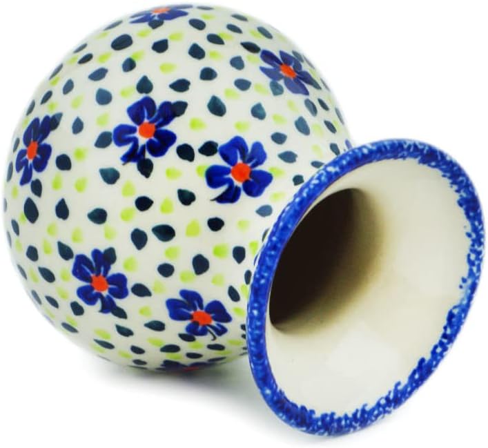 Polmedia Polish Pottery Vase UNIKAT - Hope Flowes Pattern Handmade in Boleslawiec Poland + Certificate of Authenticity
