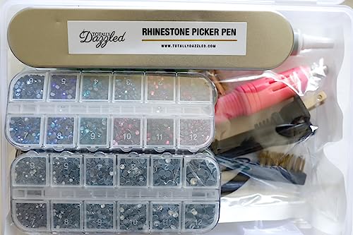 Totally Dazzled Ultimate Rhinestone Applicator Kit | Hotfix Applicator Toolkit | Bedazzler Kit With Rhinestones | 24 Colors | Diy Arts & Crafts - With 7 Tip Heads, Stand, Cleaning Brush And Tweezers #TOP6