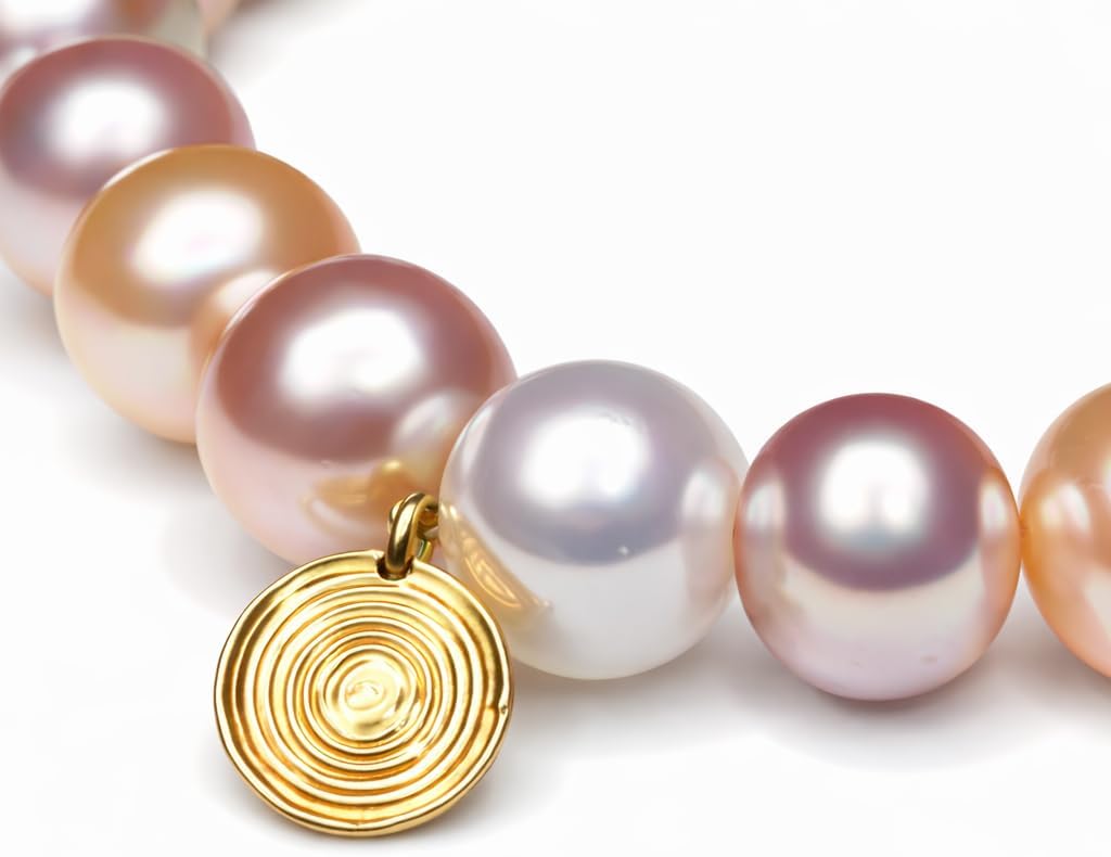 18k Freshwater Pearl Bracelet | Ombré Pink Pearl | Layered Stretch Bracelet | June Birthstone Jewelry | 7 Inch - Image 3