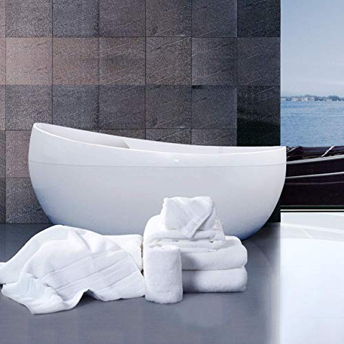 6 Piece Bath Towel Set Premium Luxury Hotel Spa Towels Turkish Cotton Towels Bathroom Set Super Soft Highly Absorbent, 2 Bath Towels, 2 Hand Towels, 2 Washcloths, White #TOP3