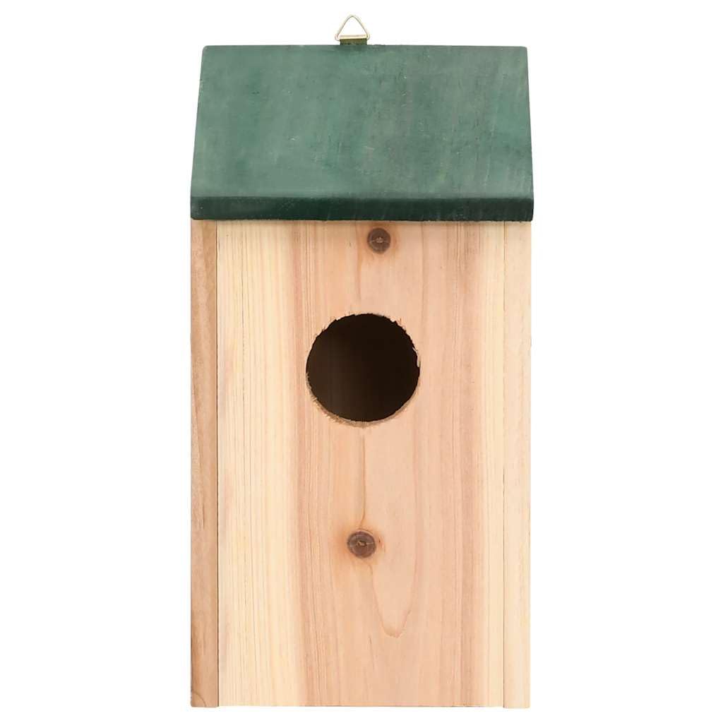 Vogelhäuser 10 Stück aus massivem Tannenholz 12x12x22 cm mit 4 cm Eingangslöchern, wetterfest, rustikales Futterhaus und Nistkasten für Garten, Balkon, Terrasse