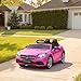 Aosom Mercedes SLC 300 Licensed Kids Electric Car with Remote Control, 12V Battery Powered Kids Ride on Car with Music, Lights, Suspension for 3-6 Years Old, Pink