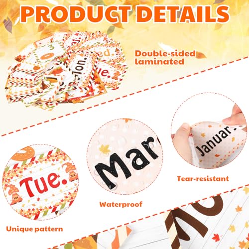 Fullhawl Calendário de outono para sala de aula, calendário de outono, quadro de avisos de Ação de G