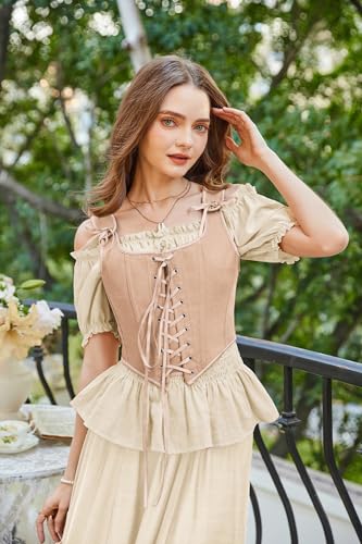 Image of Scarlet Darkness Women's Renaissance Corset Tops Lace Up Overbust Bustier