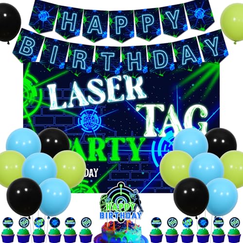 Fournitures de fête d'anniversaire laser garçons et filles avec guirlande néon