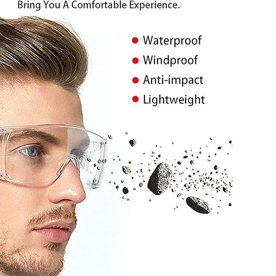 Image of FLAXI All Day, 24 Hour Driving Wrap Around Sports Unisex Sunglasses| Goggles for Road Rider Bikers Cars Travelling Hiking Cricket (CLEAR&BLACK) | Eye Protection from dust and UV rAYS(PACK OF 2)