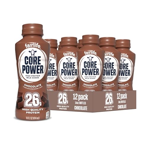 Core Power Protein Shake, Chocolate, 26g Bottle, 14oz, 12 Pack