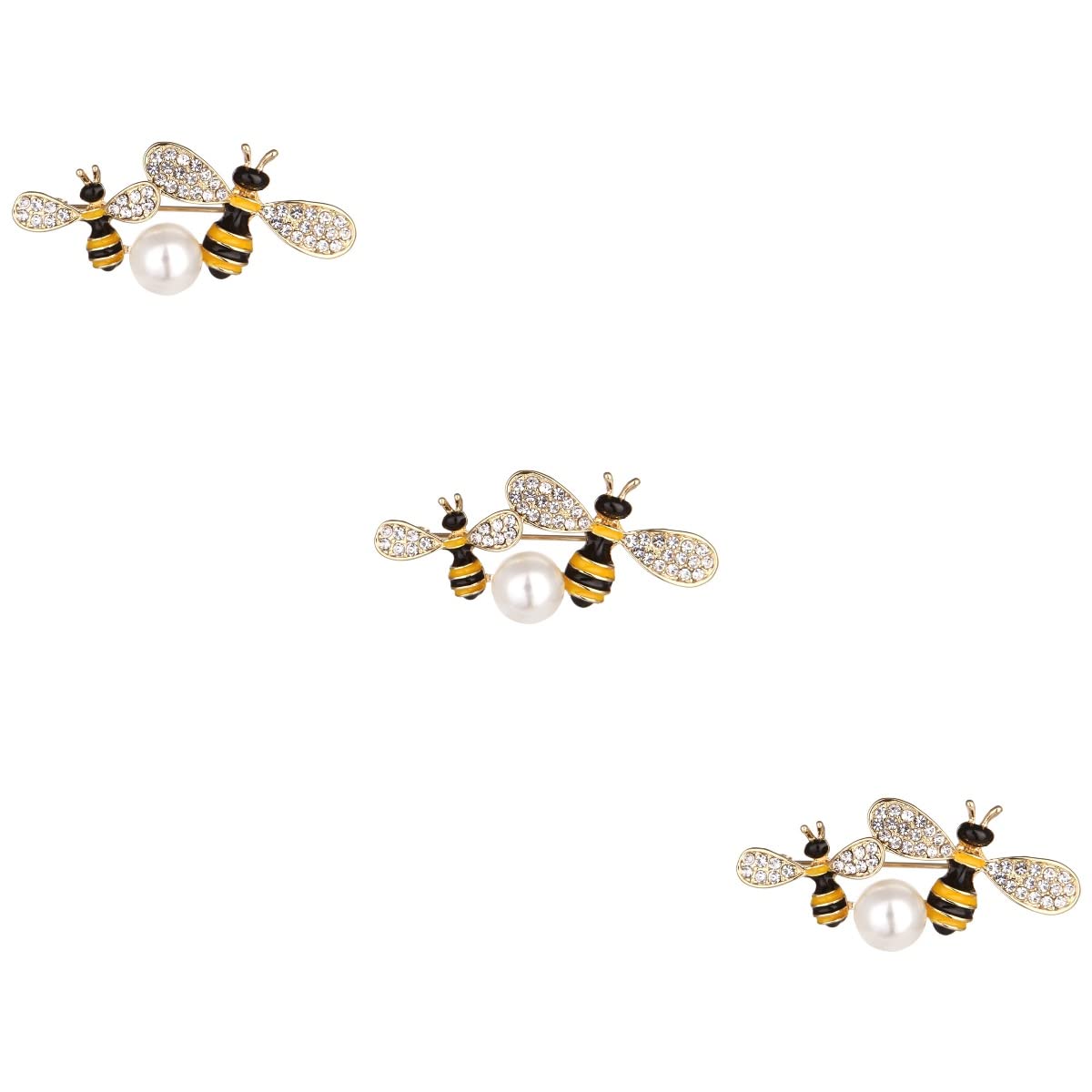 Brooches 3pcs Lovely Pin Decorative Shape Broche for Female Girl Pearl Bee Brooch
