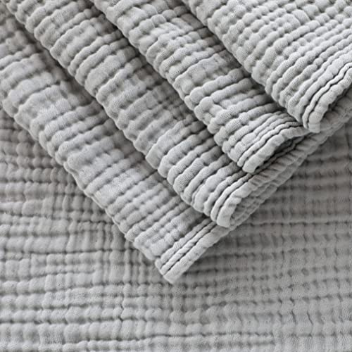 Mint Alley Cotton Muslin Blanket 4-Layer Dark Grey Blankets For Adult 79 X 83 Inch Extra Large Lightweight Soft Breathable Throw Comfort Blanket All Season #TOP25