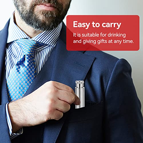 2Pcs Stainless Steel Tube Flask, 1 Oz Portable Mini Tubular Hip Flasks Hip Flask Wine Tube Pocket Hip Flask Pocket Drinking Tubular Bottle #TOP4