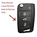 Keyless Entry Remote Key Fob Skin Cover Protective Silicone Rubber key Jacket Protector for VW Volkswagen Golf 7 / GTI 7 / Golf R R20 / MK7 MKVII (1 Black + 1 Red)