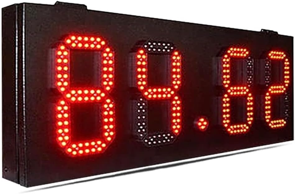 Digits LED Clock Timer Outdoor iron box high brightness 10 inch green LED digital clock time dis-play LED digital panel gas station gas price sign For Gym Home ( Color : 8 inch oil price Size : 1 )