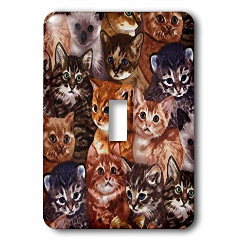 Interrupteur à bascule peint avec motif chatons durables 3dRose - 3