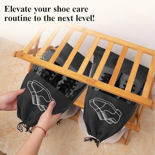 Image of Shoe Bag Pouch Cover for Travel Gym Storage Organizer Accessories Non-Woven for Men & Women Multipurpose Travelling Essentials (Pack of 6)