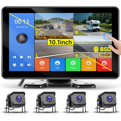Système DVR tactile 10.1 pouces avec vision nocturne et enregistrement quadruple split