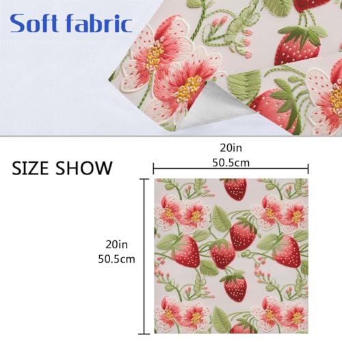 Servilletas de tela estampado Strawberry Flowers 6 uds 20x20 pulg miniatura 2