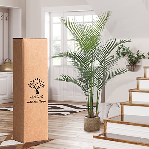 Melli Welli Artificial Palm Tree 5Feet Fake Palm Tree With 12 Trunks Perfect Faux Dypsis Lutescens Plants In Pot For Indoor Outdoor House Home Office Garden Modern Decor Housewarming Gift (2Pack) #TOP3