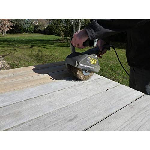 FARTOOLS Pack 615127 - Renovateur REX120C + brosse nylon et lanieres - Special bois. metal et pierre - Surfaces planes ou complexes