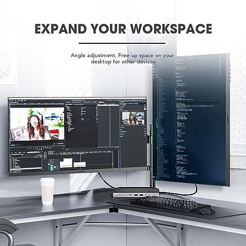 Image of HP EliteDesk 800 G4 DM Dual 22 inch Computer Monitors and Mount Bundle, Intel i5-8500,16GB Ram 512GB NVMe SSD,WiFi,Windows 11 (Renewed)
