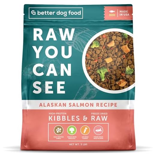 A Better Dog Food | Salmon Dry Dog Food | Raw You Can See | High Protein Kibble + Freeze Dried Raw Dog Food