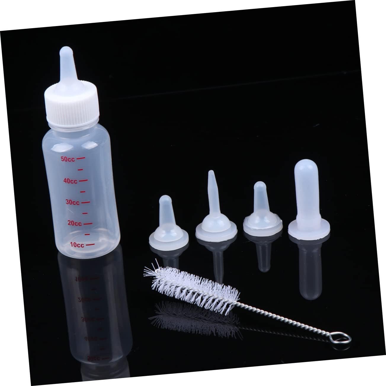 SUPVOX 1set Pet Nursing Bottle Set for Dogs and Cats Includes Replacement Nipples and Cleaning Brush for Kittens and Puppies Feeding