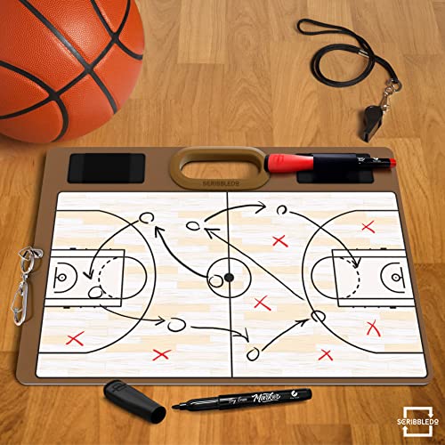 Basketball Dry Erase Board For Coaches 15X10.5 Double Sided Basketball Whiteboard Coaching Board Equipment Includes 2 White Board Markers For The Basketball Accessories The Perfect Coach Gifts #TOP2