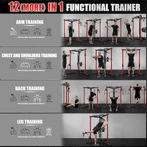 Image of CC01 Cable Crossover Machine with High and Low Pulley System, Functional Trainer with Pull Up Bars and Optional Bundle, Cable Machine for Home Gym Power Workout