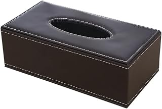 FBANULPEX Caja de pañuelos，Dispensador de pañuelos Estuche dispensador de pañuelos de Cuero sintético, Color Negro/café, 24 x 13 x 9,5 cm (9,45 x 5,12 x 3,74 Pulgadas)(Coffee)