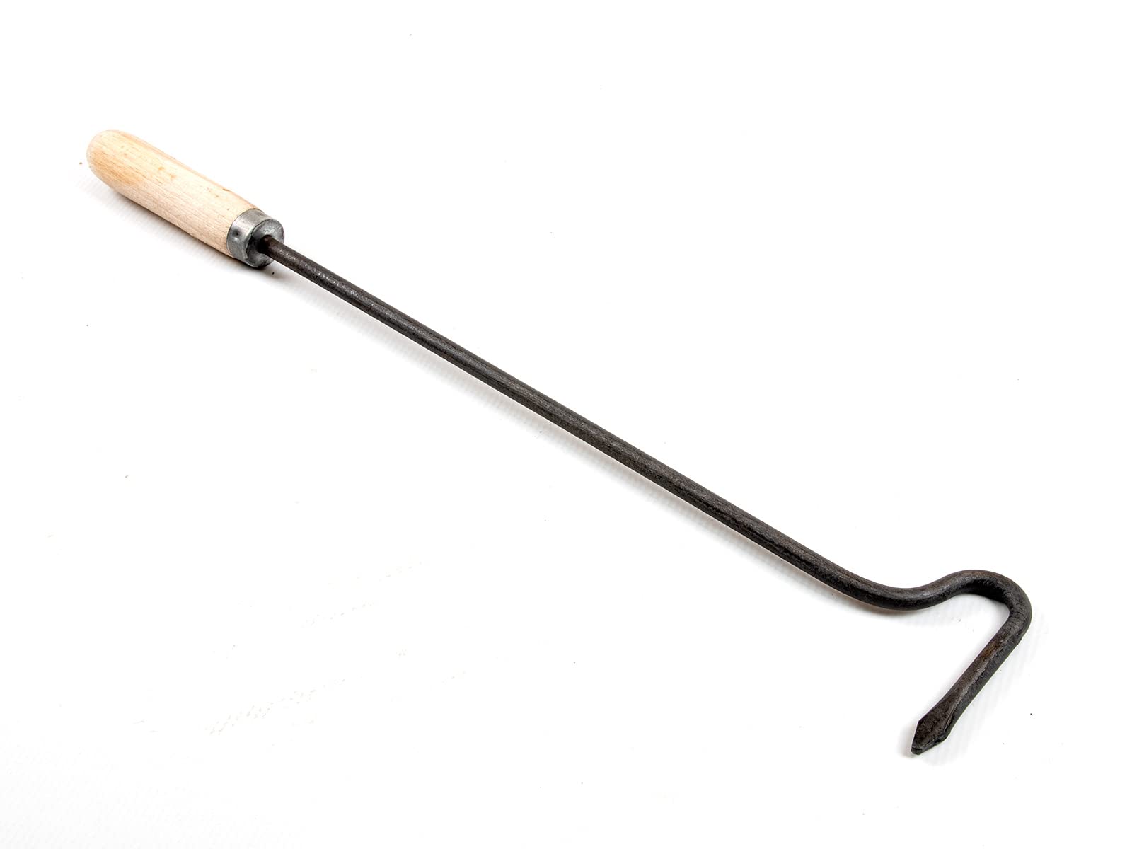 TOP TOOLS Haczyk ogniowy z drewnianym uchwytem – 80 cm, rygiel do kominka, wolnostojący, bez odpowietrzania, malowany proszkowo, rustykalny, do wnętrz, brak (żaden
