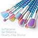 Qivange Unicorn Makeup Brushes Halloween Makeup Decoration for Women Girls, Makeup Brush Kit for for Kids Gift, Foundation Eyeshadow Brushes Powder Fan Brush Rainbow Makeup Brush Set