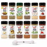 12 Piece Spice Seasoning Gift Set with D.F. LUXURY Measuring Spoon