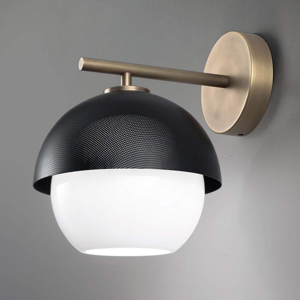 Injuicy Glass Wall Sconce, Nordic Globle Wall Lamp, Luxury Metal Wall Light Fixture for Restaurant Living Room Bedroom Hotel Corridor Aisle