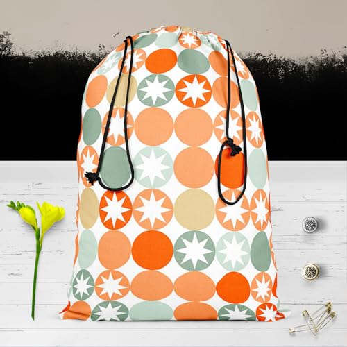 Image of ArtzFolio Circles & Stars | Reusable Sack Bag | Bag for Gym, Storage, Vegetable & Travel