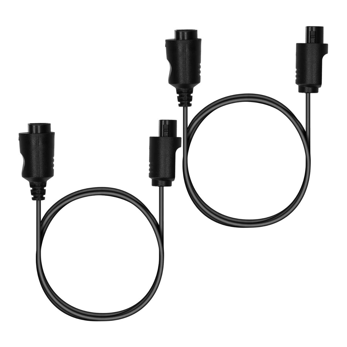 kwmobile 2x Cable de extensión compatible con Nintendo 64 Controller - Cable para consola de 180 cm en negro