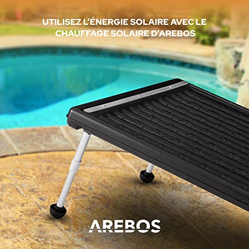 AREBOS Chauffe-Piscine Solaire, 110 x 65 x 7,5 cm Chauffage Solaire pour Piscine, capacité jusqu'à 15 litres, débit jusqu'à 10.000 L/h, raccord de Tuyau Ø 32/38 mm, matériel de Montage Inclus – vue 3