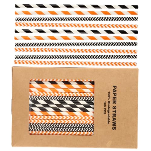 SHERCHPRY 100 pitillos de papel para Halloween miniatura 1