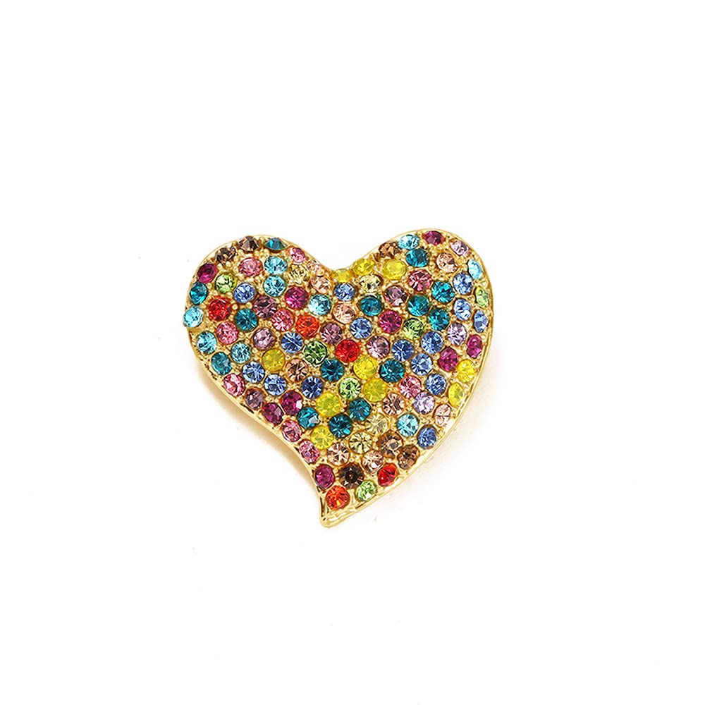 Cute CZ Heart Brooch Pin for Women Teen Girls Elegant Crystal Rhinestone Hearts Lapel Pins Dance Party Wedding Jewelry Dress Suit Clothes Accessorie for Her Wife Daughter Birthday