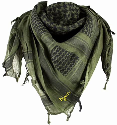 Image of Commando Army Scarf - Shemagh Military Combat Camouflage Afgani Patka for Men Women - Cotton, Green Unisex Multi-Purpose NCC Scarf