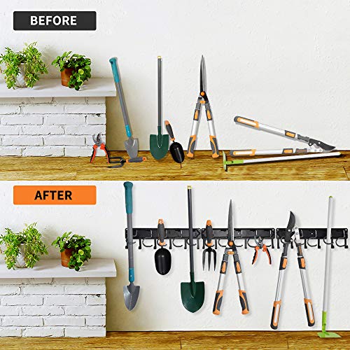YueTong All Metal Garden Tool Organizer,Adjustable Garage Wall Organizers and Storage,Heavy Duty Wall Mount Holder with Hooks for Broom,Rake,Mop,Shovel.(3 Pack) by YueTong - Image 7