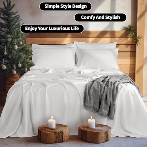 Image of LBRO2M 100% French Pure Linen Sheet Set 6Pcs, 16 inch Deep Pocket Cal King