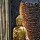 Zen’Light - Zimmerbrunnen Buddha Jati abnehmbar mit gelbem LED-Band - Zen-Dekor Ideal für Meditation und Entspannung - Leise Wasserpumpe - Glücksbrunnen mit geschlossenem Kreislauf - H 40cm