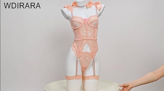 Amazon.com: WDIRARA Women's Sexy Lingerie Set Floral Lace Garter