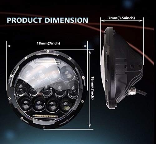 Miniatura 6 de Par de faros delanteros militares LED 24v bisel negro - Plug and Play Head Light, se adapta a Humvee M998 M939 M35a2