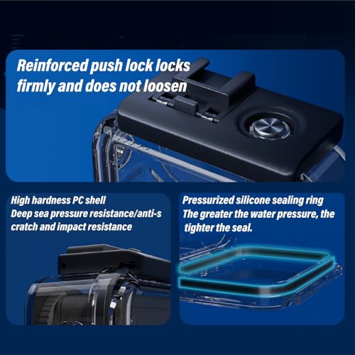 Image of Yantralay Waterproof Housing for D JI Os mo Action 6 | Protective Case with Dual Cold Shoe Mount | PC Shell for Diving Snorkeling Surfing | Action Camera Accessories
