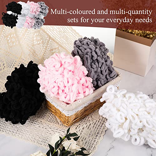 8 Skeins Finger Loops Yarn Soft No Needle Yarn Polyester Finger Knitting Yarn For Blanket Diy Knitting Crafts Supplies, 4 Colors #TOP6