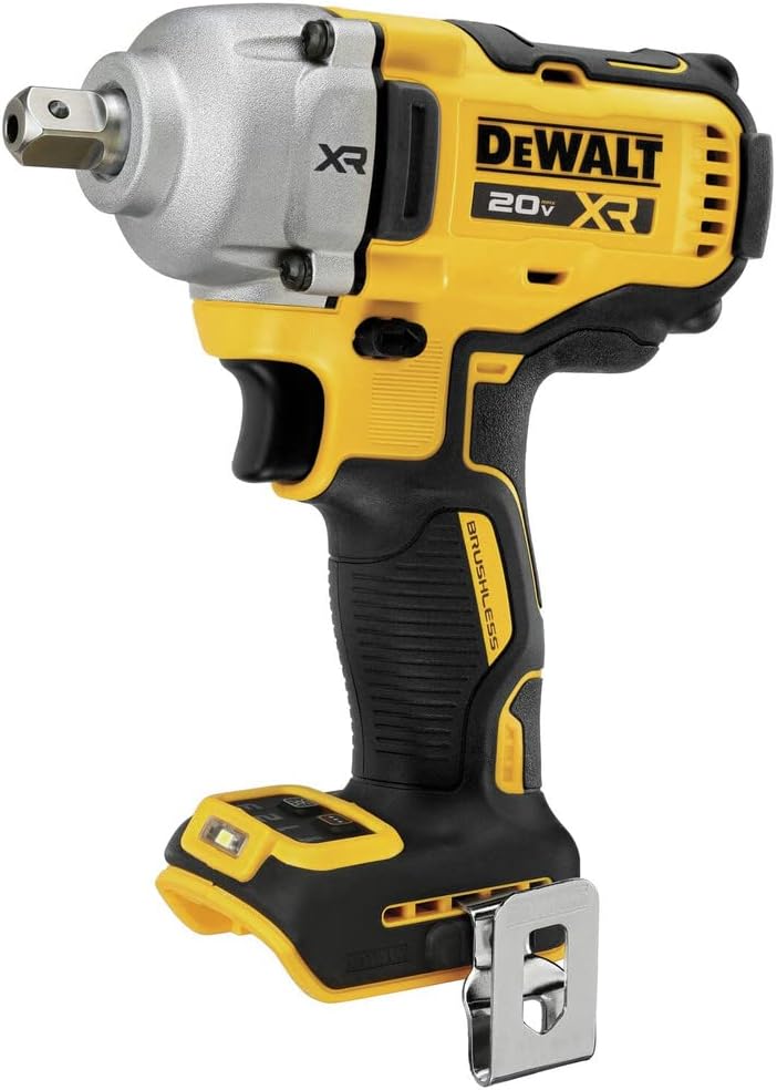 20V MAX XR Cordless Impact Wrench, 1/2", Includes Detent Pin Anvil and Belt Clip, Bare Tool Only (DCF892B)