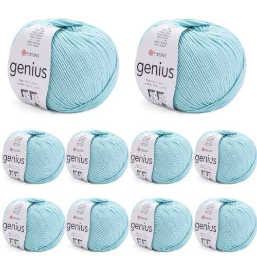 Image of YarnArt Genius Soft Cotton Blend Yarn, 10 Pack (1.76 oz / 174 Yds)