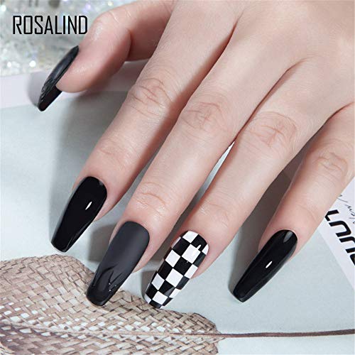 ROSALIND UV Gel Nagellack 2 Farben Schwarze und Weiß 7ml Soak Off UV LED Gel Nail Polish Kit Nagellack für Nail Art Set – Bild 3