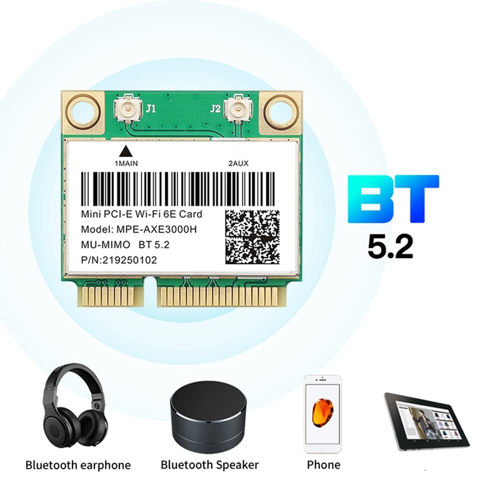 WiFi 6E 2400Mbps AX210 -AXE3000H - tarjeta PCI-E inalámbrica para BT 5.2 802.11AX 2.4G/5G/6Ghz Wlan adaptador de tarjeta de red